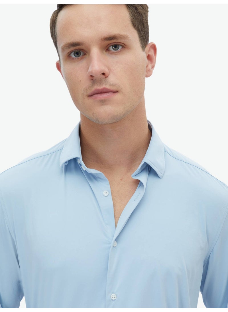 Blue Regular Fit Casual Shirt