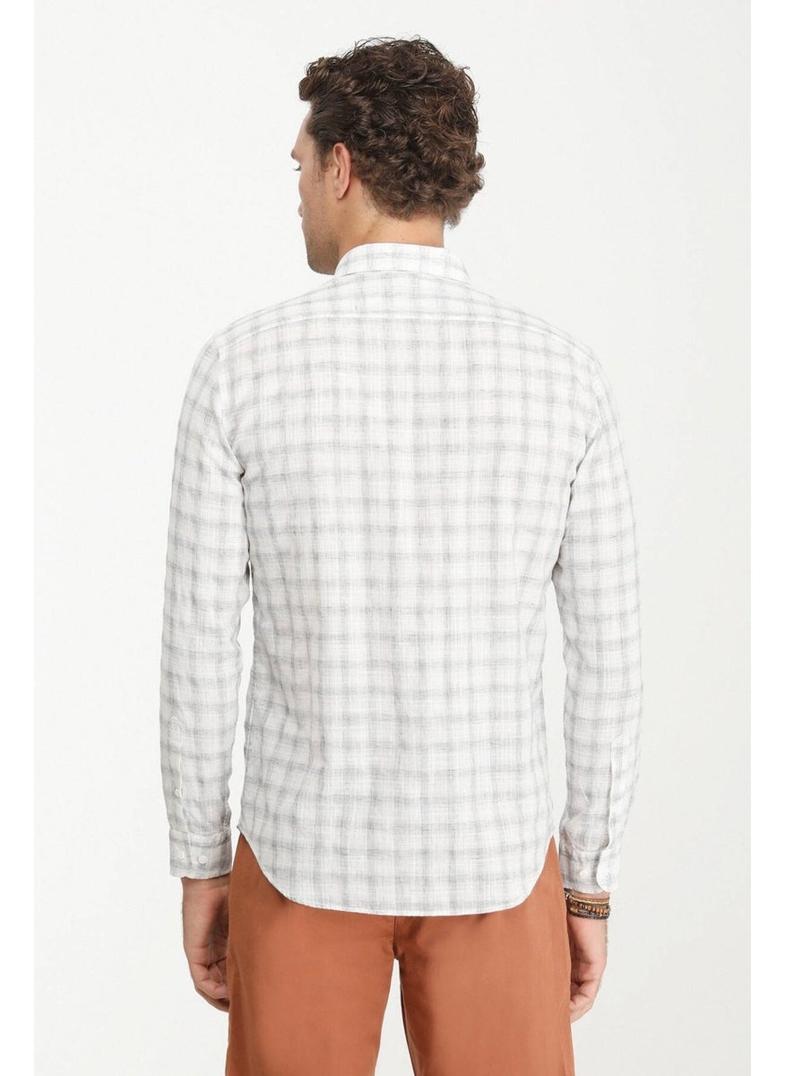 Men's Checkered Regular Fit Woven Casual Cotton Blend Shirt