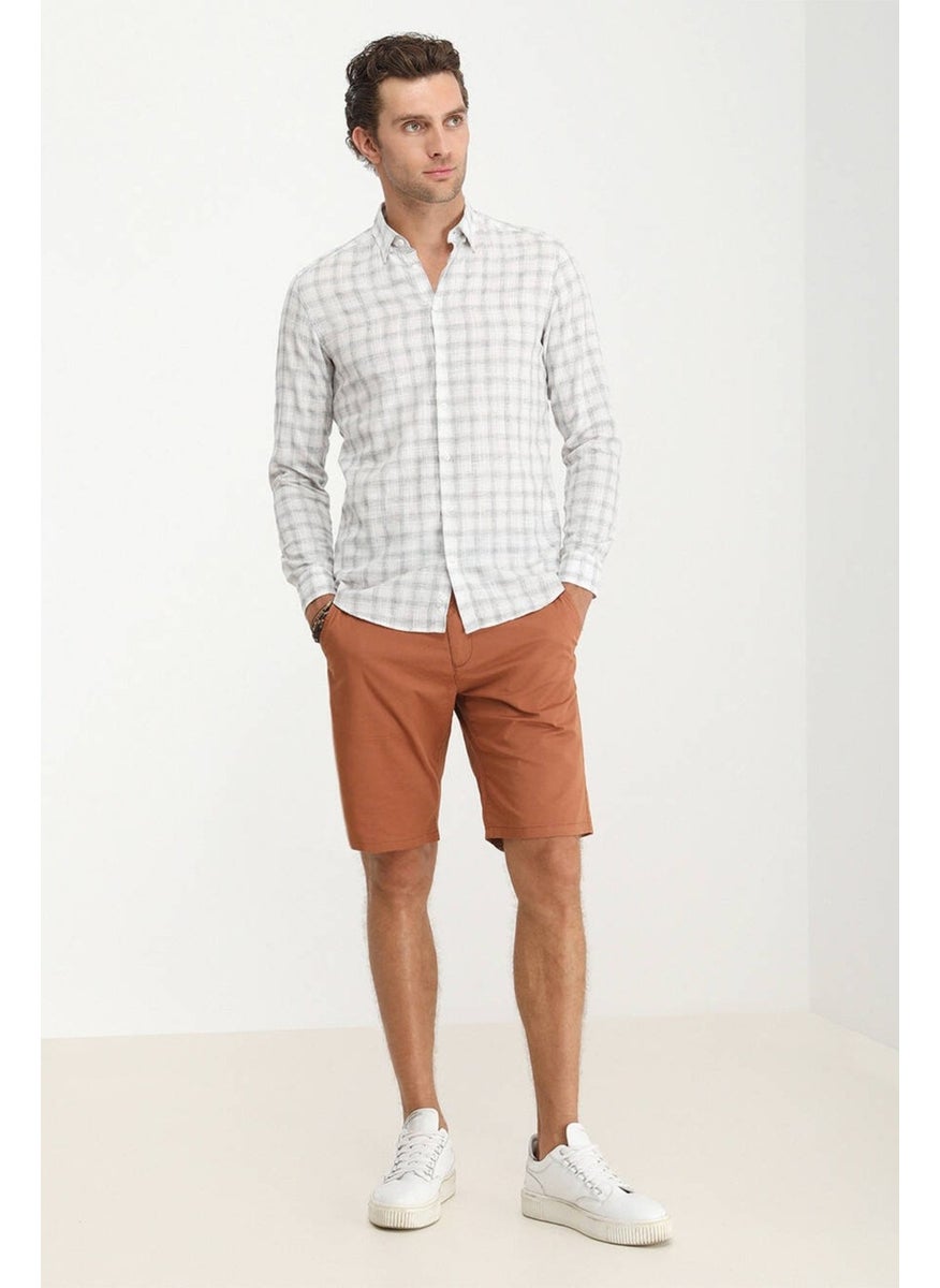 Men's Checkered Regular Fit Woven Casual Cotton Blend Shirt