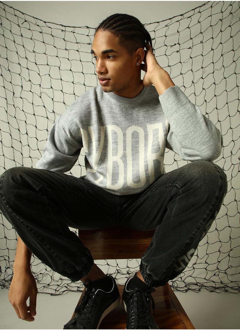 Men's Multicoloured 100% Acrylic Solid Oversized Sweater