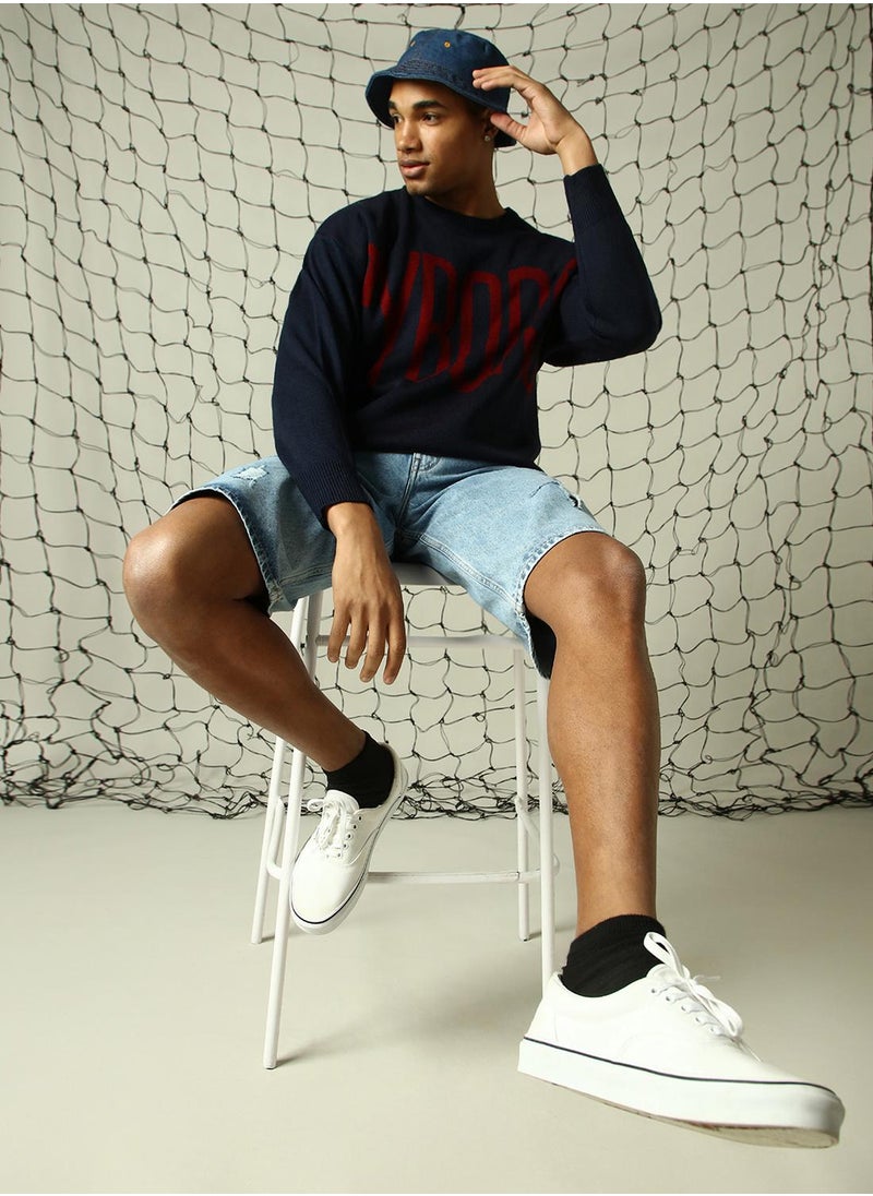 Men's Multicoloured 100% Acrylic Solid Oversized Sweater