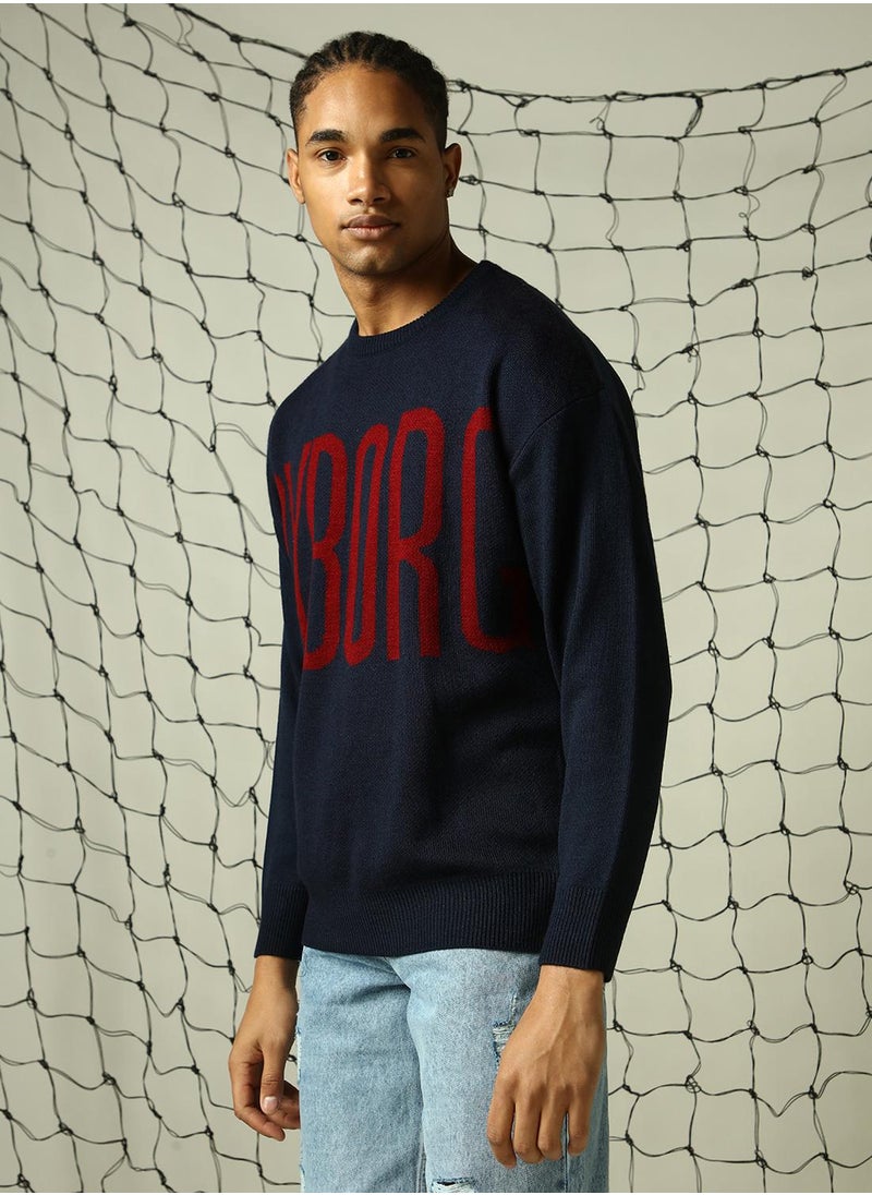 Men's Multicoloured 100% Acrylic Solid Oversized Sweater