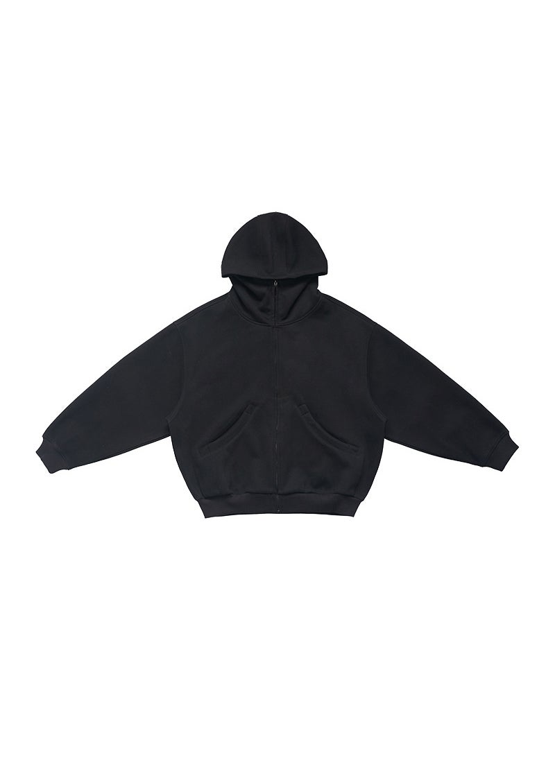 UNF 550G Heavy Duty Air Fit Oversize Loose-Fit Hooded Sweatshirt Zip-Up Jacket Autumn/Winter For Men And Women Casual Black