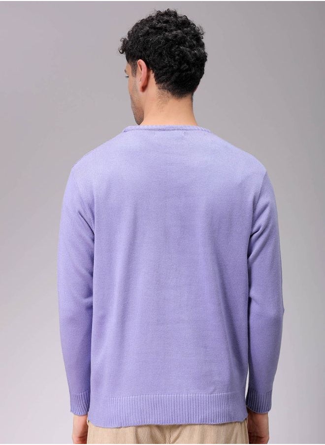 Men Relaxed Fit Solid High Neck Sweater