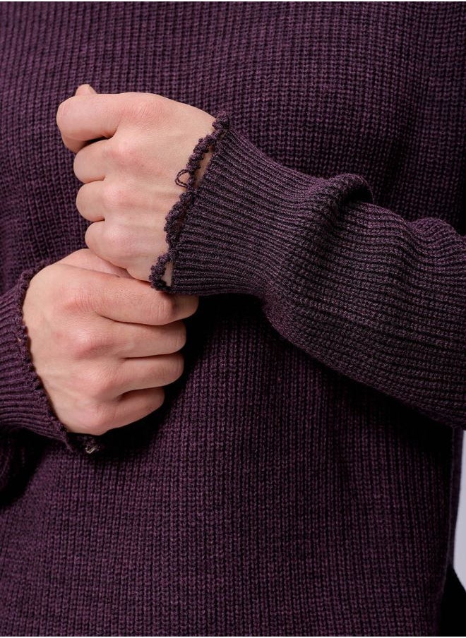 Men Oversized Solid Crew Neck Sweater