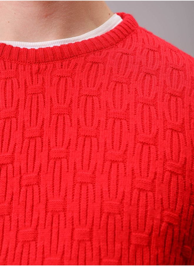 Men Relaxed Fit Solid High Neck Sweater
