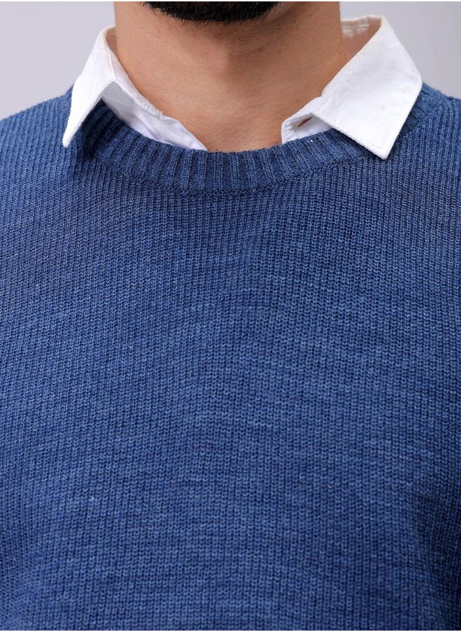 Men Oversized Solid Crew Neck Sweater