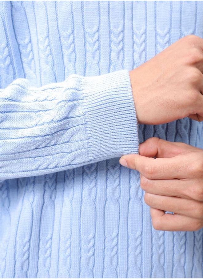 Men Oversized Textured Crew Neck Sweater
