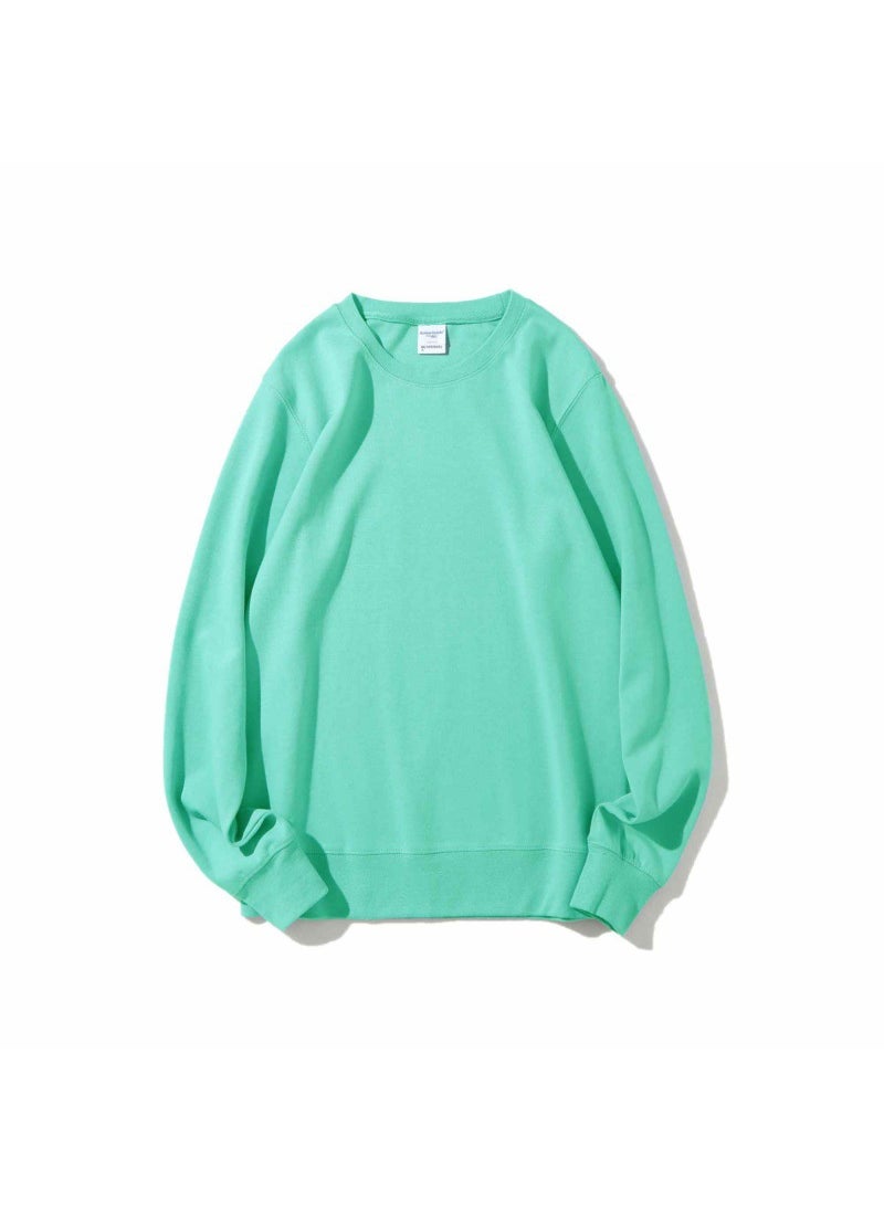 WinterFleece Lined InnerRound NeckSweatshirt 400g HeavyDutyColdColorRockSolidCasualVintageBase Layer Top For MenAndWomen Tiffany Blue