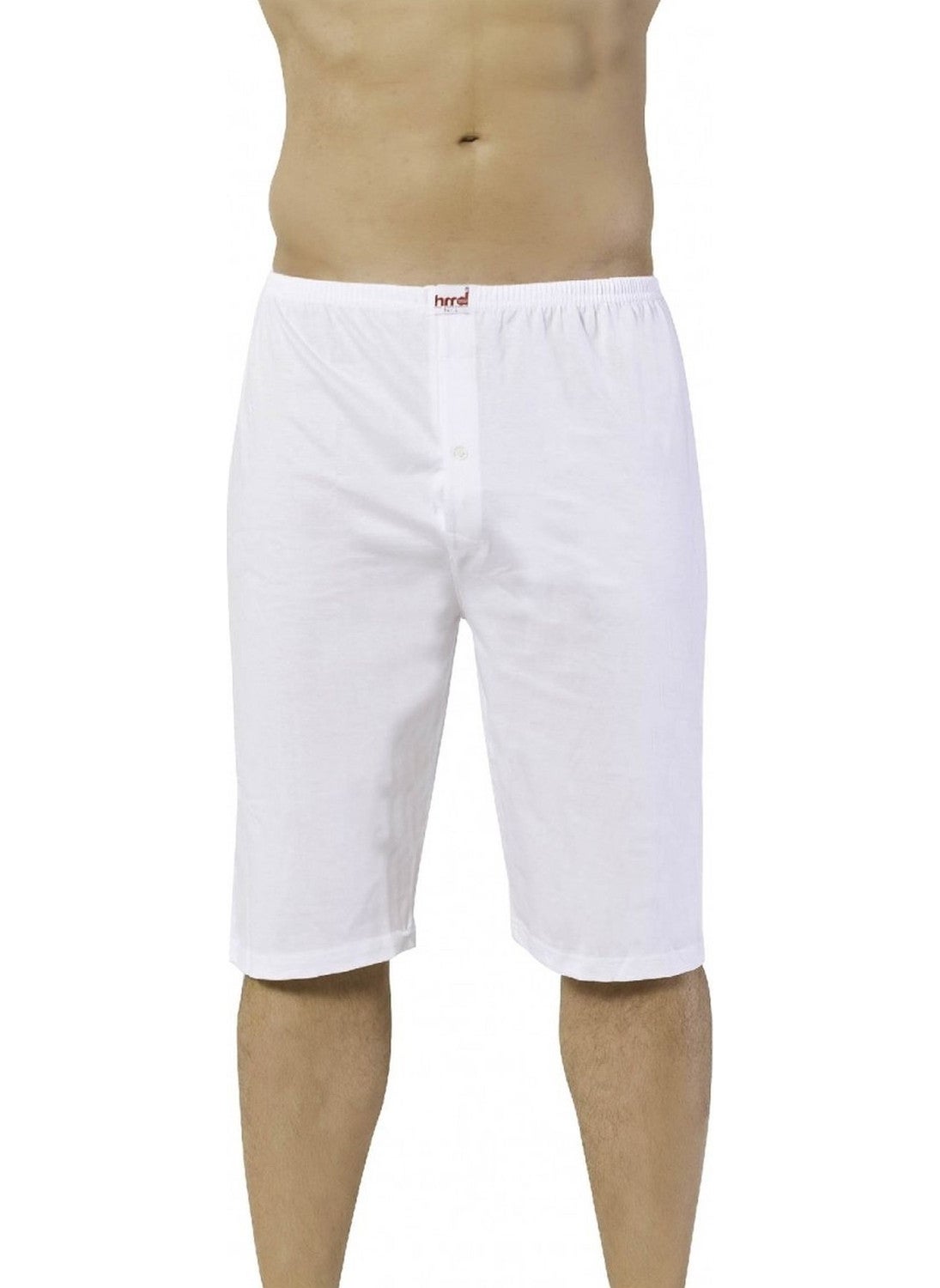 203 Men's Long Leg Cotton Boxer-White