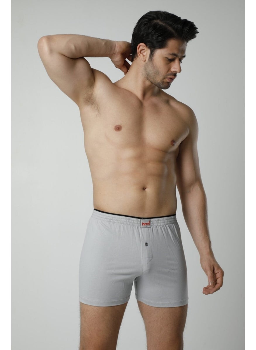 305 3-Piece Cotton Button Detail Lycra Men's Boxer Briefs - Gray