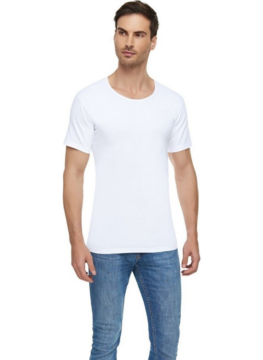 Passion Elite Men's Combed Cotton Crew Neck Undershirt 6-Pack