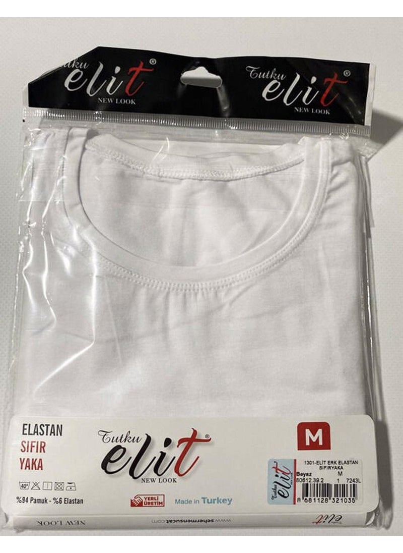 Men's Crew Neck Lycra Short Sleeve Undershirt Undershirt 1301 - 12 Pieces