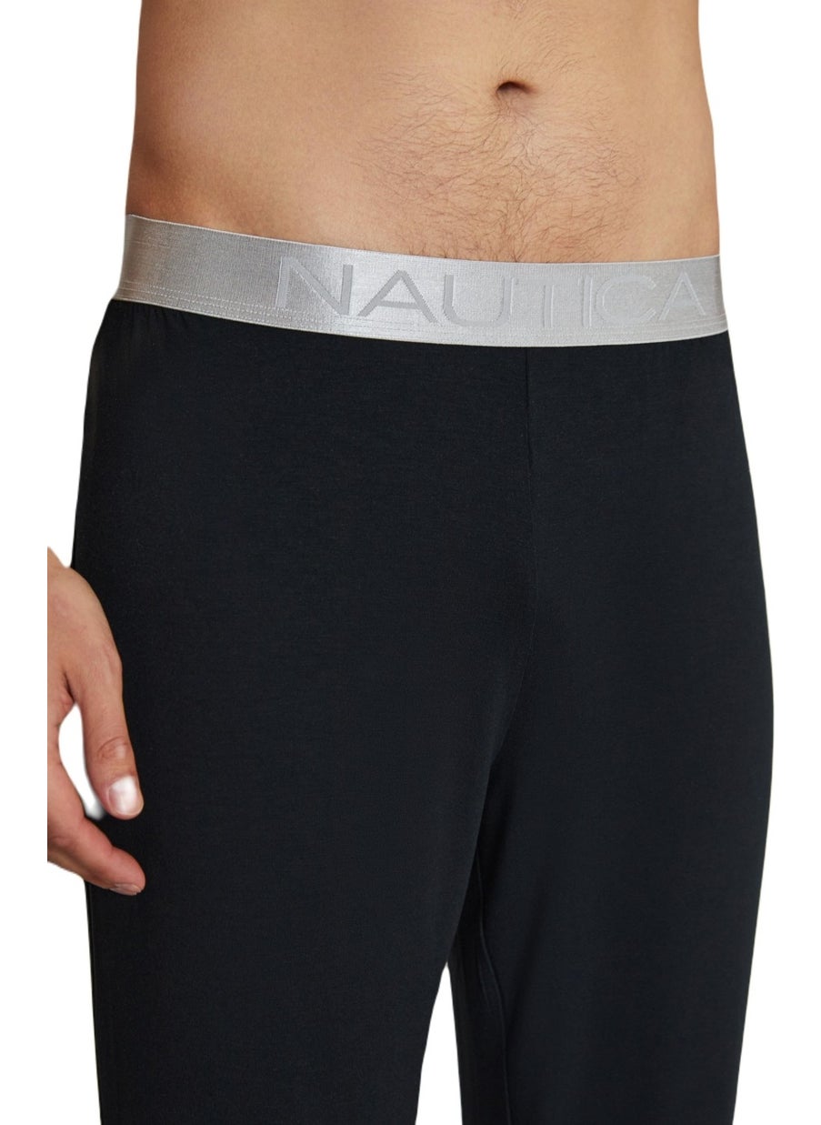 Men's Modal Black Pajama Bottoms