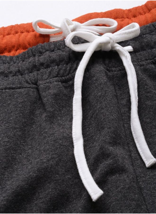 Men Regular Fit Placement Embroidery Mid-Rise Knitted Shorts