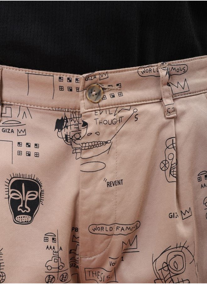 Men Relaxed Fit Stretchable Graphic Printed Mid-Rise Resort Wear Shorts