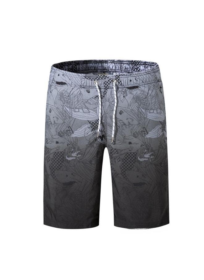 Men's Loose Gradient Beach Pants Four-sided Elastic Printed Large Size Pants Men's Shorts 926