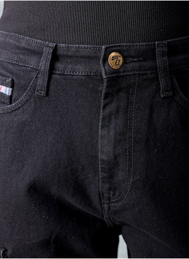 Men G-505-CARGO SHORTS Solid Mid-Rise Denim Cargo Shorts