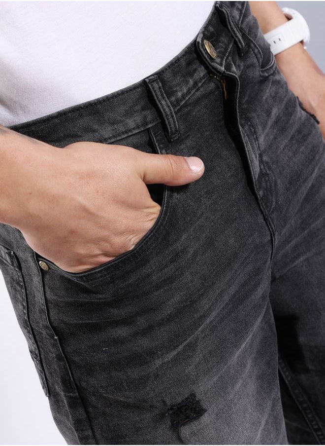 Men Regular Fit Solid Mid-Rise Denim Shorts
