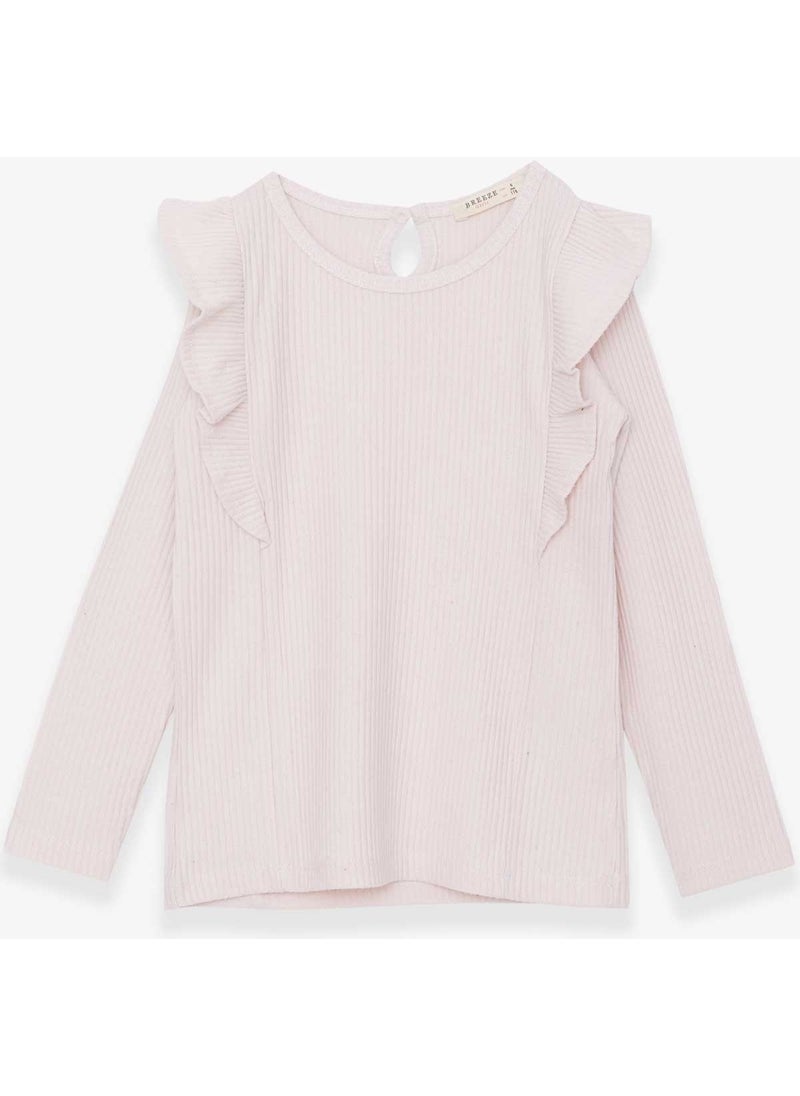 Girl's Blouse Frilly Cream (1.5-5 Years)