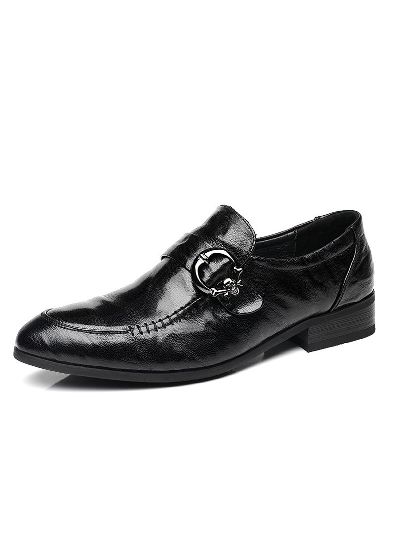 Mens Genuine Leather Business Shoes Black 168-2 sheepskin