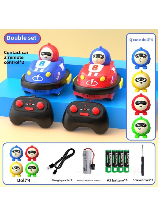 Double Battle Remote Control Bumper Car Toy Competitive Kart Parent-Child Interactive Toy Car Children's Day Gift-Color:Double Sports Ejection Bumper Car  Charging