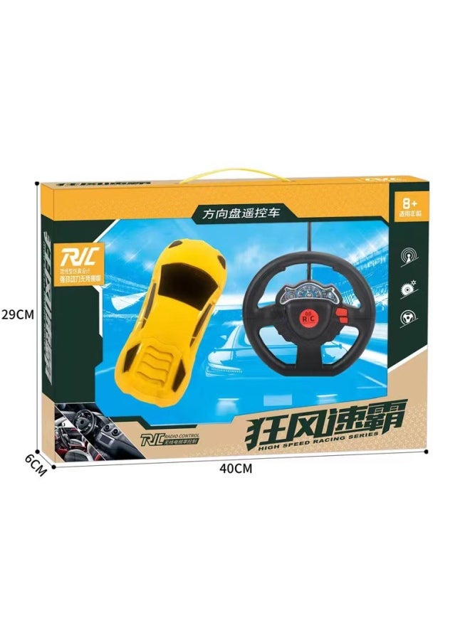 Children Play House Simulation Model Car 813-9 Parent-child Interactive Steering Wheel Two-channel Remote Control Sports Car-Color:368 Black