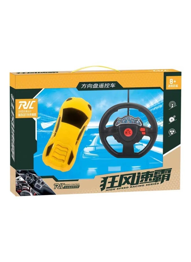 Children Play House Simulation Model Car 813-9 Parent-child Interactive Steering Wheel Two-channel Remote Control Sports Car-Color:368 Black