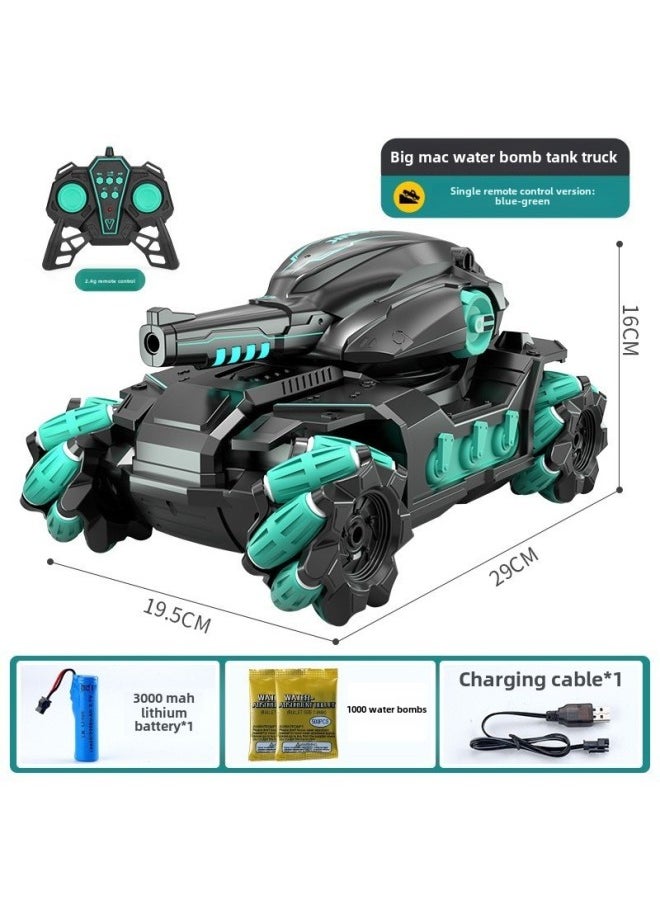Super-large Induction Gesture Remote Control Tank Can Launch Water Bombs Electric Off-road Mecha Car Children's Toy Steam-Color:Oversized Tank-Blue ]-Specifications:a Group Of Batteries