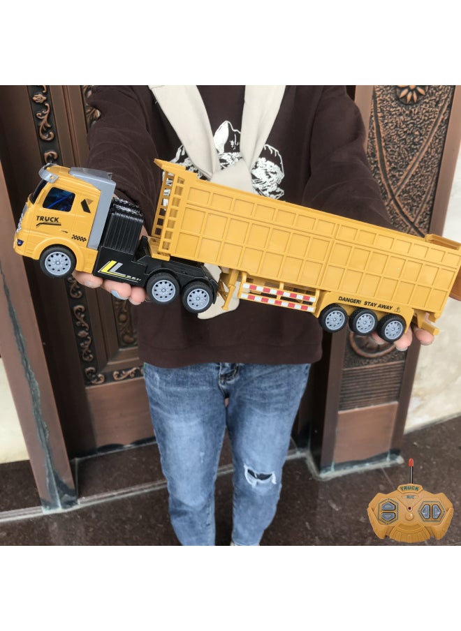 Wireless Remote Control Car Half-trailer Engineering Vehicle Heavy Transport Truck Self-dumping Truck Boys Model Toy-Color:QH200-3D Long Head Oil Tanker-Proportion:Package 1: 1 Lithium Battery 1 Charging Line