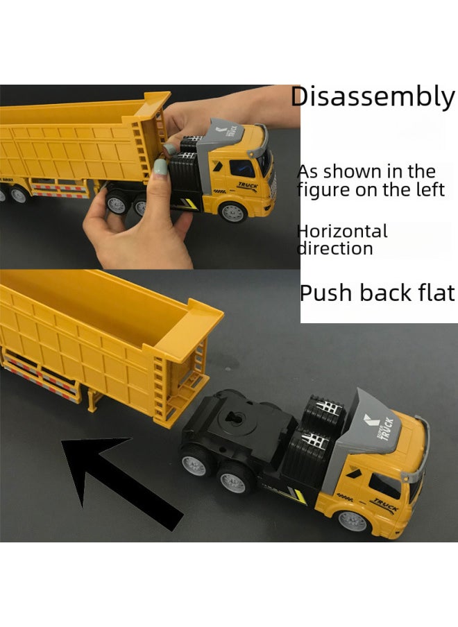Wireless Remote Control Car Half-trailer Engineering Vehicle Heavy Transport Truck Self-dumping Truck Boys Model Toy-Color:QH200-3D Long Head Oil Tanker-Proportion:Package 1: 1 Lithium Battery 1 Charging Line