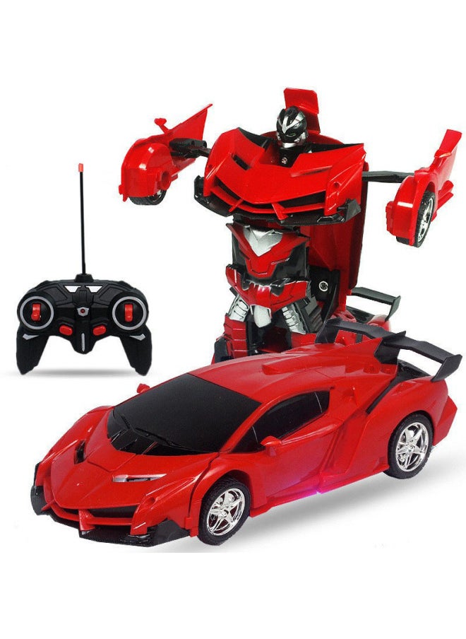 Remote Control Deformation Car Charging Remote Control Car Induction Transformation King Kong Robot Electric Remote Control Car Children's Toy Car-Color:Remote Blue/battery Version-Proportion:1:18 English Packaging