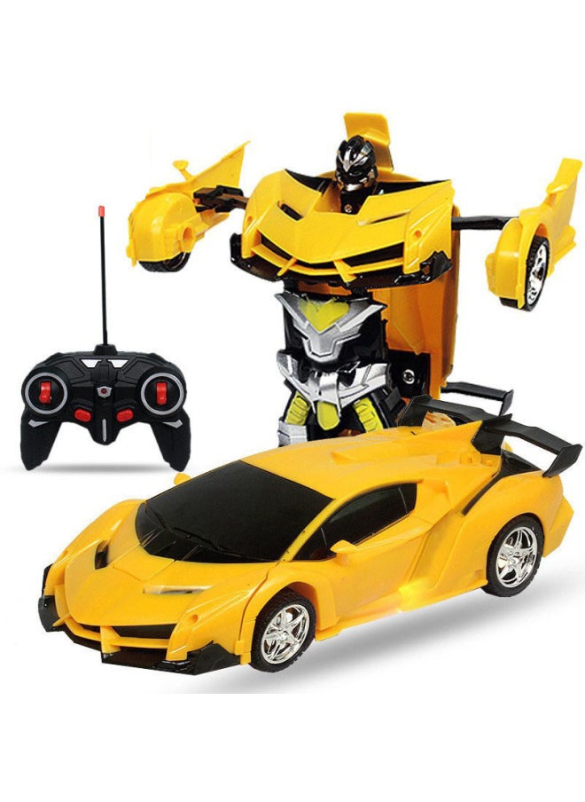 Remote Control Deformation Car Charging Remote Control Car Induction Transformation King Kong Robot Electric Remote Control Car Children's Toy Car-Color:Remote Blue/battery Version-Proportion:1:18 English Packaging