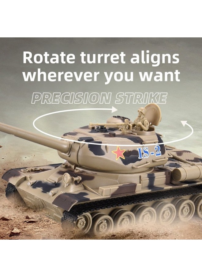 Super-large Tiger King Remote Control Tank Car Can Fire Cannon Battle Simulation Crawler Off-road Vehicle Children Boy Toy Car-Color:Ordinary Tiger King ]-Proportion:1.：20