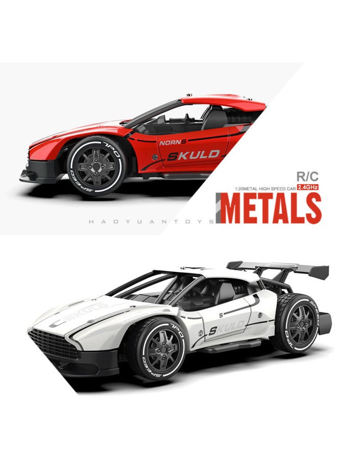 RC Alloy Remote Control Car Charging Wireless High Speed Drift Off-road Racing Children's Electric Fall-resistant Toy Car Model-color:SL-6004 Red Alloy High-speed Car  -Scale:1:20  + Remote Control Battery