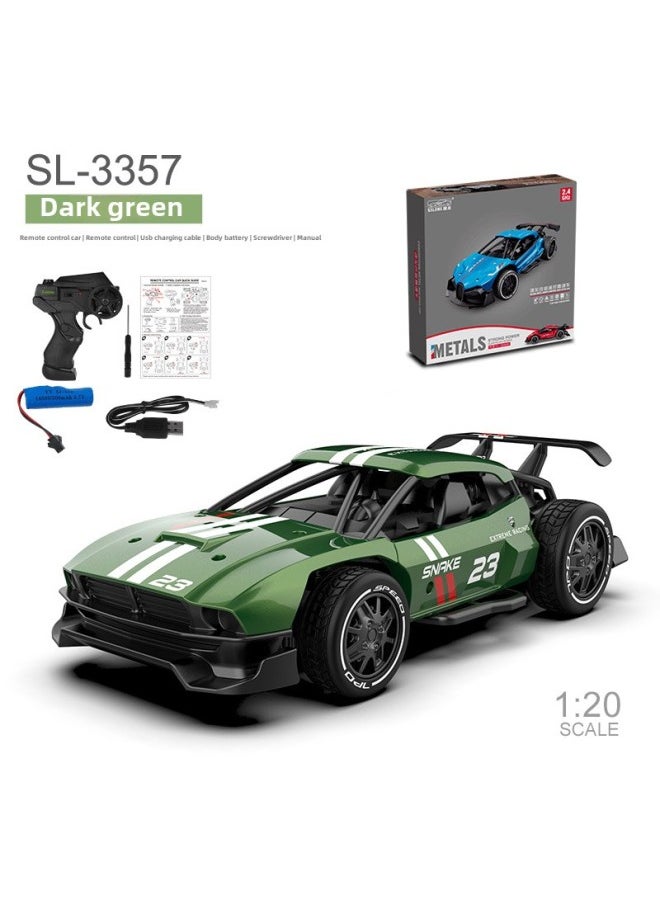 RC Alloy Remote Control Car Charging Wireless High Speed Drift Off-road Racing Children's Electric Fall-resistant Toy Car Model-color:SL-6004 Red Alloy High-speed Car  -Scale:1:20  + Remote Control Battery