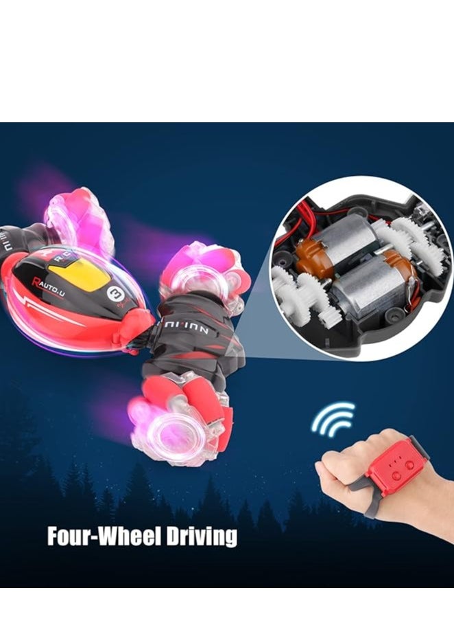 RC Stunt Car,Gesture Sensing Electric Car,4WD Remote Control Car Transform with Light & Music