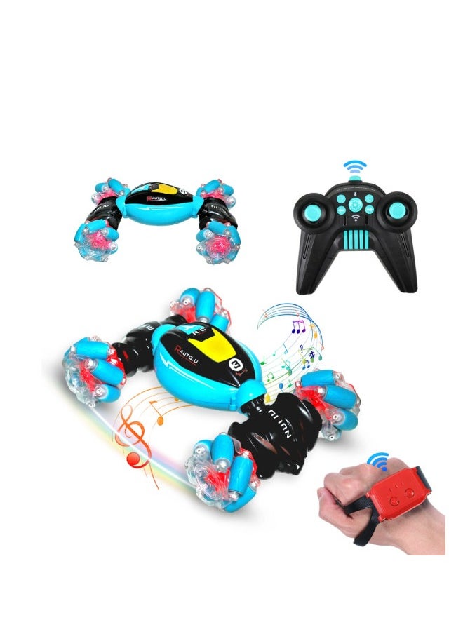 RC Stunt Car,Gesture Sensing Electric Car,4WD Remote Control Car Transform with Light & Music