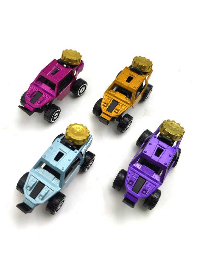 SUV Alloy Car Model Creative Tuhao Gold Pickup Truck Mountain Bike Children's Toys-Color:Single Naked Outfit-local Car Multi-color Mix