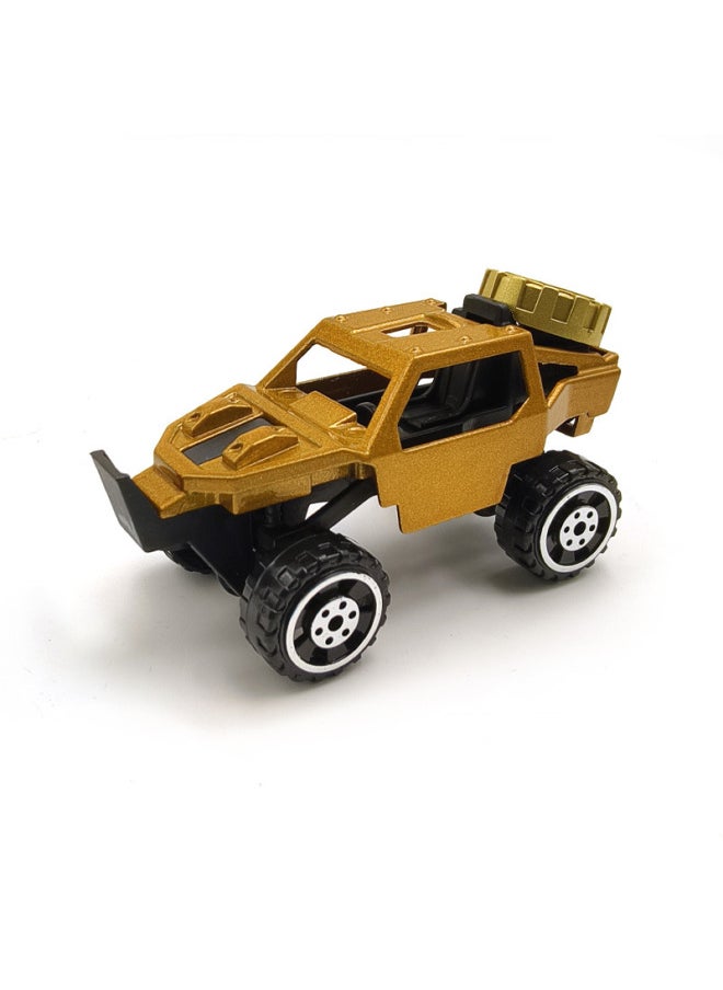 SUV Alloy Car Model Creative Tuhao Gold Pickup Truck Mountain Bike Children's Toys-Color:Single Naked Outfit-local Car Multi-color Mix
