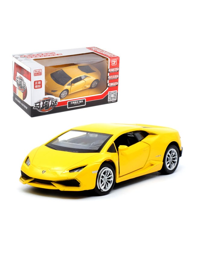Marco Yufeng Authorized Boxed Alloy Car Model Land Rover Volkswagen Audi Toyota Lanbo Ford Kini Chevrolet-Color:554996 Lamborghini Hurricane Yellow
