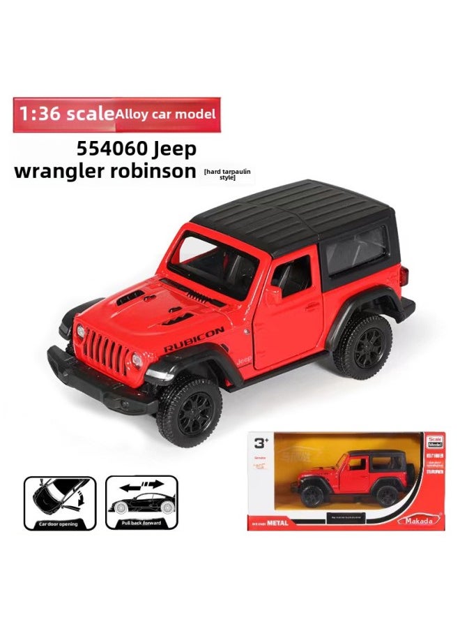 Marco Yufeng Authorized Boxed Alloy Car Model Land Rover Volkswagen Audi Toyota Lanbo Ford Kini Chevrolet-Color:554060 Wrangler Robinson Hard Top Version Red