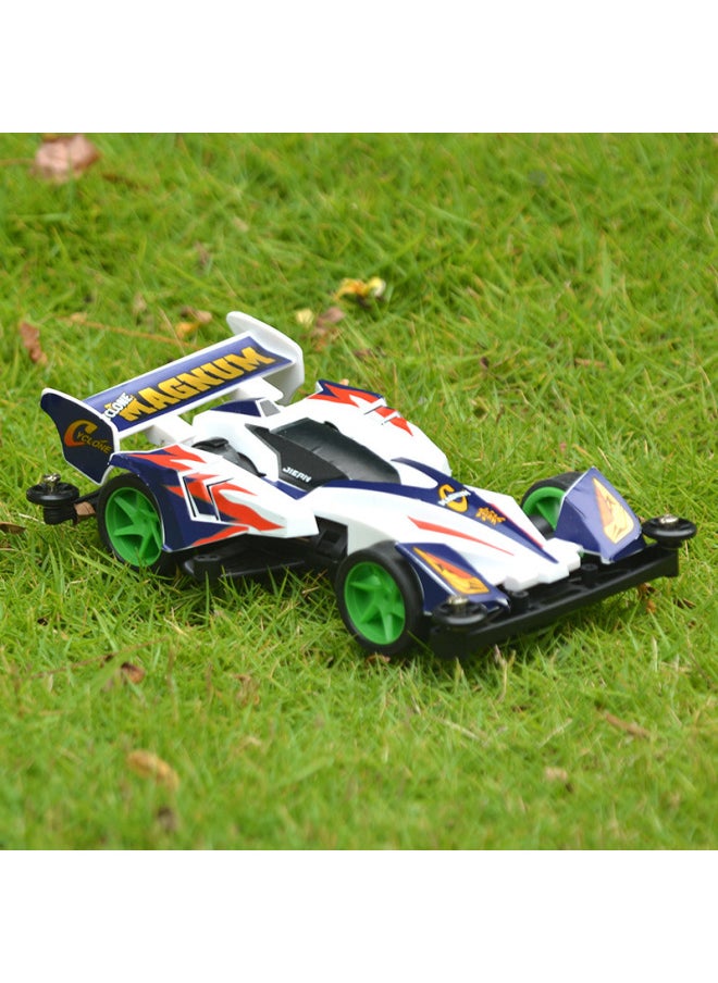 Jiepin Mini 4WD Assembled Model MS Segmented Chassis Inner Shock-absorber Series Mikado Superstar Science And Education Racing Car-Color:Cyclone Charger [assembled] Sticker Version