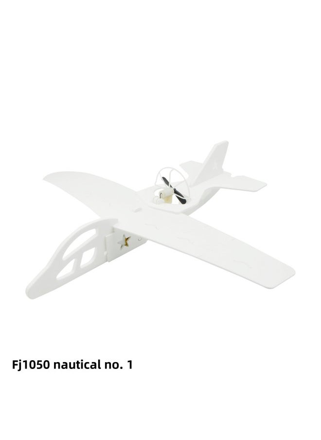 Direct Student Research Aircraft To Learn Outdoor Electric Free Aircraft DIY Rubber Swing Machine Model-Color:Ejection Flash Aircraft
