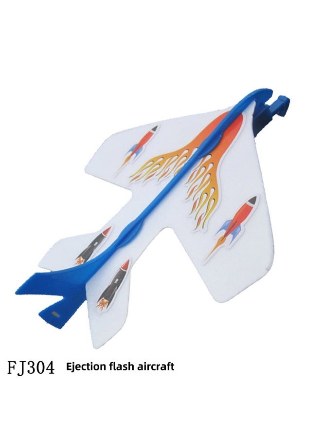 Direct Student Research Aircraft To Learn Outdoor Electric Free Aircraft DIY Rubber Swing Machine Model-Color:Ejection Flash Aircraft