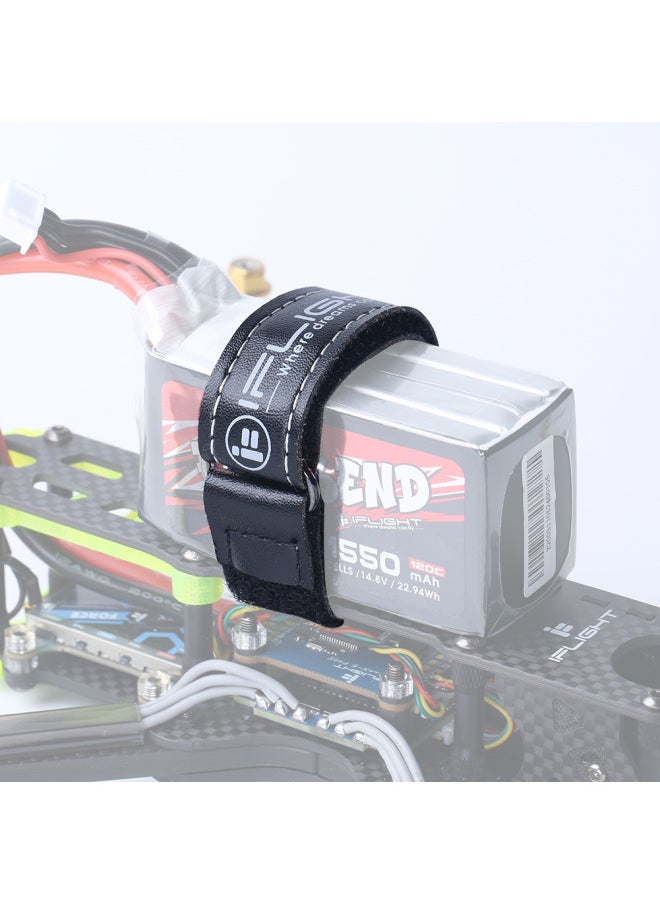 IFlight Special Ultra-fiber Leather Lithium Battery Tie FPV Crossing Machine Battery Fixing Strap-Color:20*400mm Black 5/bag