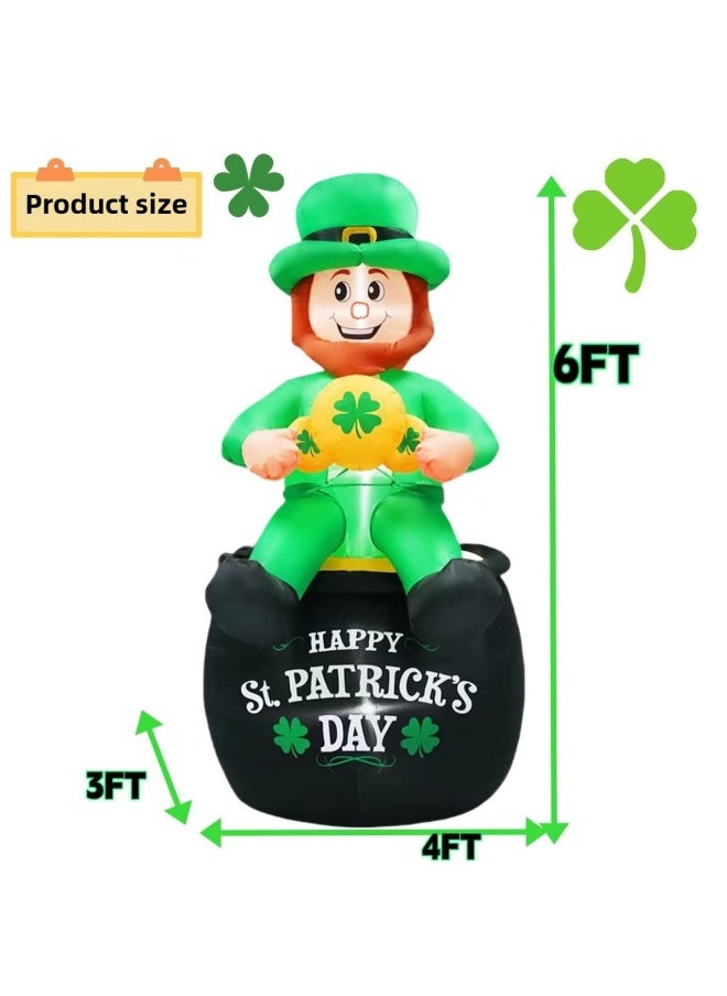 Hot Sale Ireland St. Patrick Green Hat Festival Decoration Party Luminous Inflatable Air Model Lawn Party-Color:Product Pictures