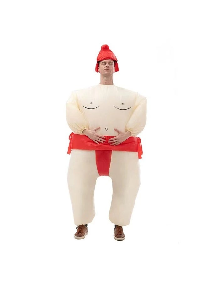 Promotional Campaign Funny Cartoon Doll Doll Costume Funny Fat Man Prop Costume Japanese Sumo Inflatable Costume-Color:Red 150-190cm-Specifications:One Size Fits All