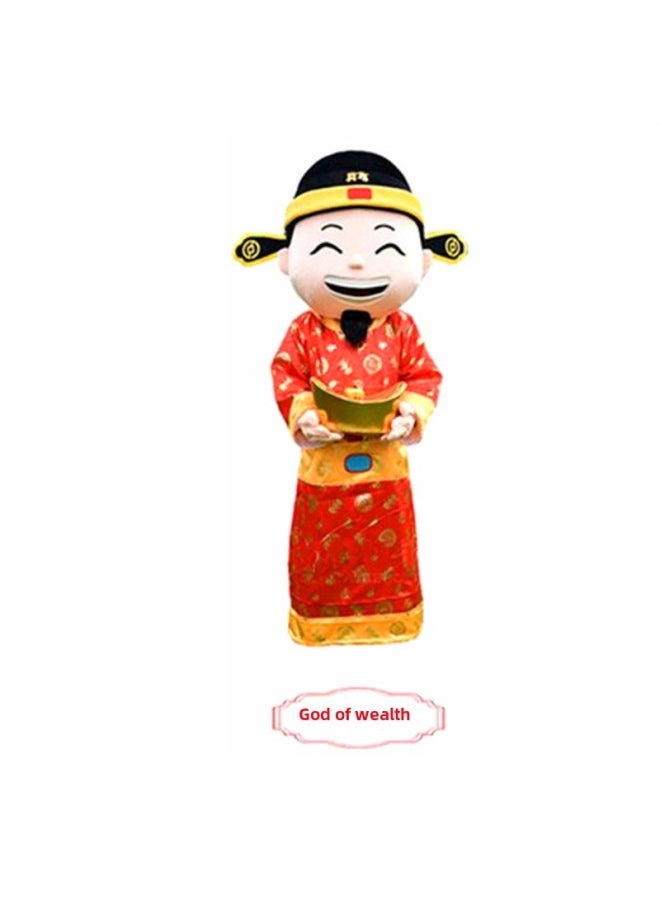 God Of Wealth Cartoon Doll Costume Adult Walking Props Birthday Headgear Year Mascot God Of Wealth Doll Clothes-Color:God Of Wealth-Specifications:One Size Fits All