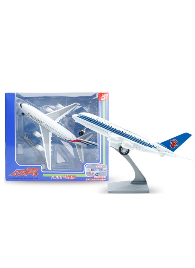 Color Perot Alloy Space Shuttle Model Airbus A380 Boeing 777 C919 Acousto-optic Toy Ornaments-Color:9 Inch A380-China Southern Airlines